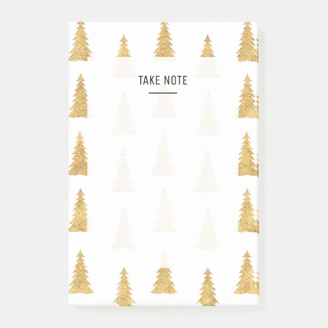 Gold Christmas Post-it Notes (Front)