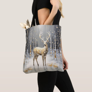 Gold Christmas Reindeer Sac fourre-tout de vacance