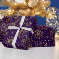Gold Christmas Snowflakes Purple Changeable Back