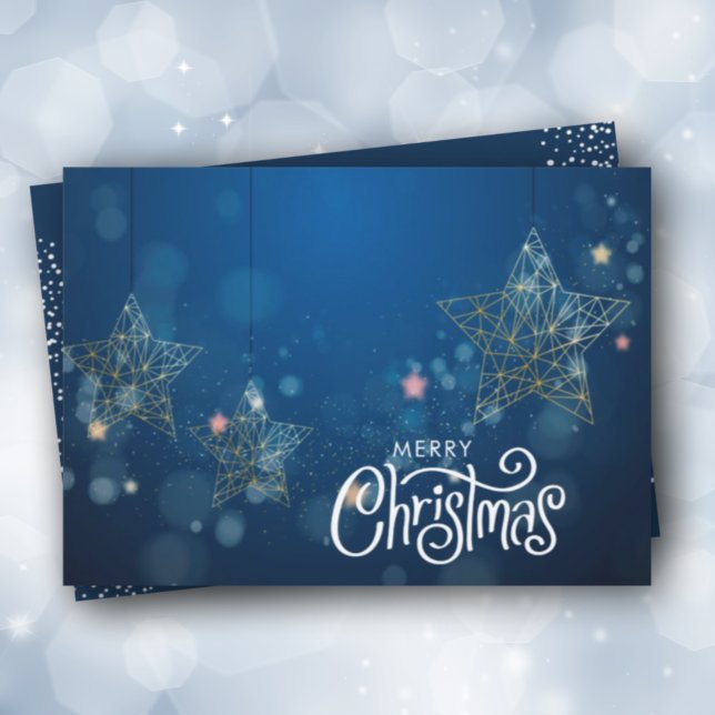 Gold Christmas Stars Flat Holiday Card (Creator Uploaded)