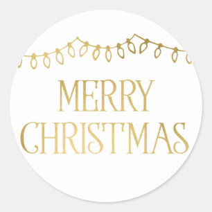 Gold Christmas String Lights Merry Stickers