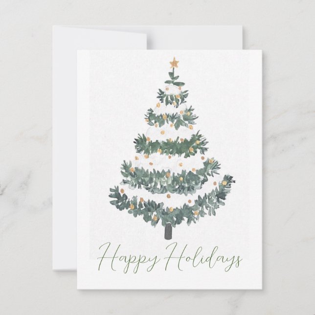 Gold Christmas Tree Card (Front)
