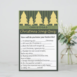 Gold christmas tree christmas song quiz game