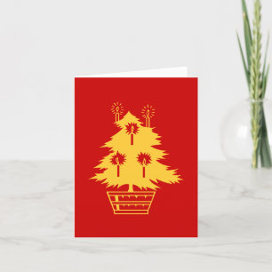 gold christmas tree contempory graphic design holiday card