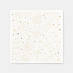 Gold Christmas Tree Decoration Pattern Napkin