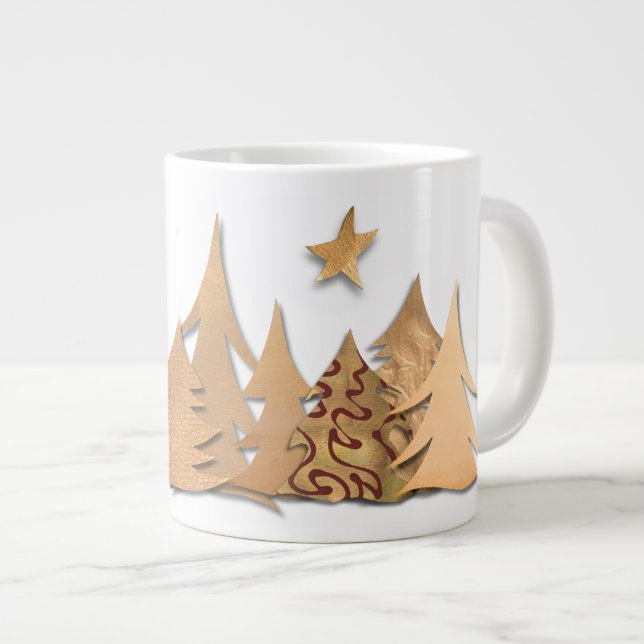 Gold Christmas Tree Forest Specialty Mug (Devant droit)