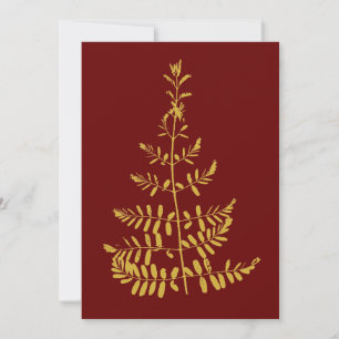 Gold Christmas Tree Holiday Card