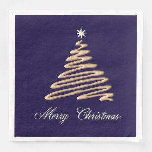 Gold Christmas Tree Napkin