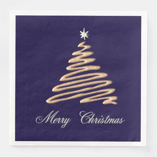 Gold Christmas Tree Napkin (Front)