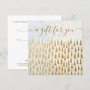 Gold Christmas Trees Holiday Gift Certificate
