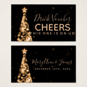 Gold Christmas Wedding Drink Voucher