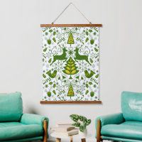 Gold Christmas Woodland Deer Birds in Bloom