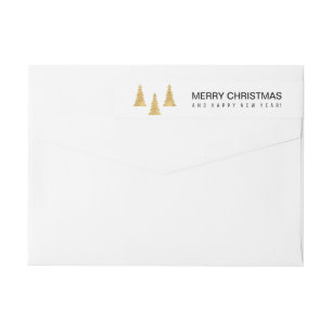 Gold Christmas Wrap Around Label