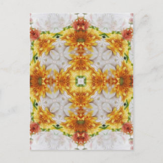 Gold Chrysanthemum Kaleidoscope Art 1 Postcard