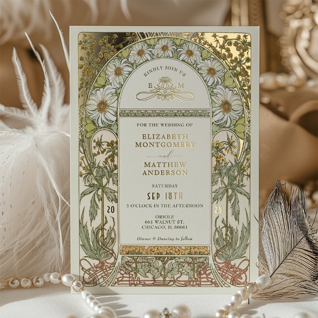 Gold Chrysanthemum Vintage Wedding Art Nouveau (Creator Uploaded)