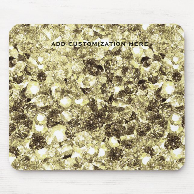 Gold Chunky Glitter Festive Pretty Mouse Pad (Front)
