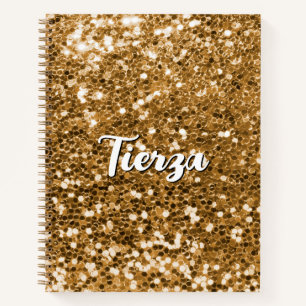 Gold Chunky Glitter Personalized Notebook