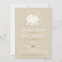 Gold Cinderella Carriage Kraft Modern Bridal