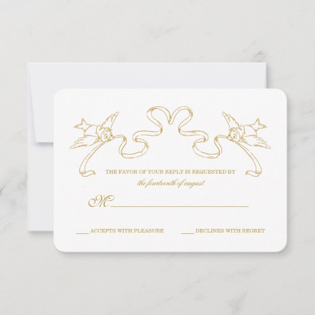 Gold Cinderella Story Book Wedding RSVP (Front)