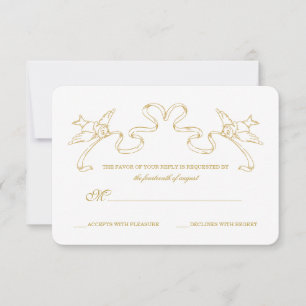 Gold Cinderella Story Book Wedding RSVP Card