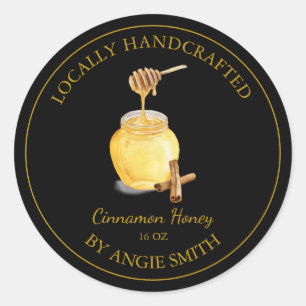Gold Cinnamon Infused Honey Label   Black