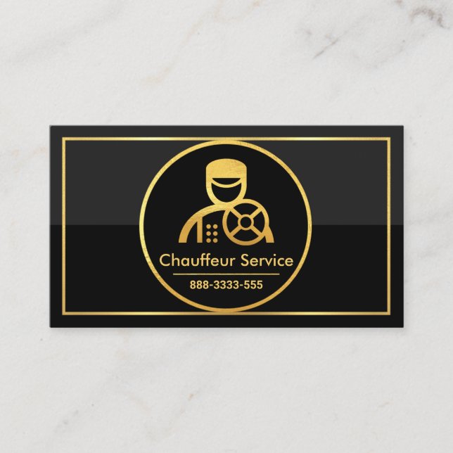 Gold Circle Dual Grey Black Layers Driver Business Card (Front)