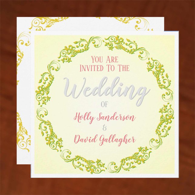 Gold Circle Flourish with Graduated Background Invitation (Creator Uploaded)