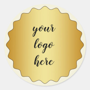 Gold Circle Rings Border Glitter Custom Logo  Clas Classic Round Sticker