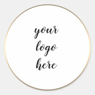 Gold Circle Rings Border Glitter Custom Logo Class Classic Round Sticker