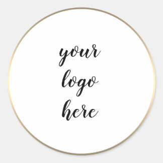 Gold Circle Rings Border Glitter Custom Logo Class Classic Round Sticker