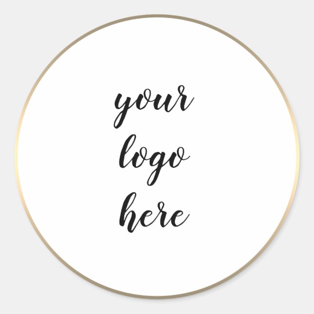 Gold Circle Rings Border Glitter Custom Logo Class Classic Round Sticker (Front)