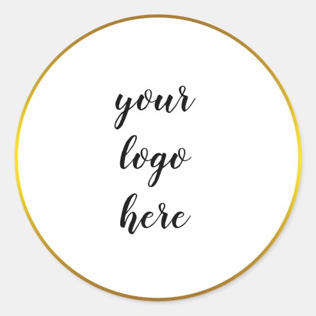 Gold Circle Rings Border Glitter Custom Logo Classic Round Sticker (Front)