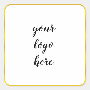 Gold Circle Rings Border Glitter Custom Logo  Square Sticker