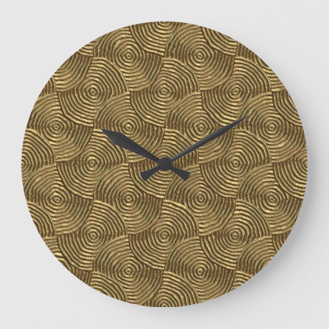 Gold Circle Texture: Abstract Seamless. Large Clock (Front)