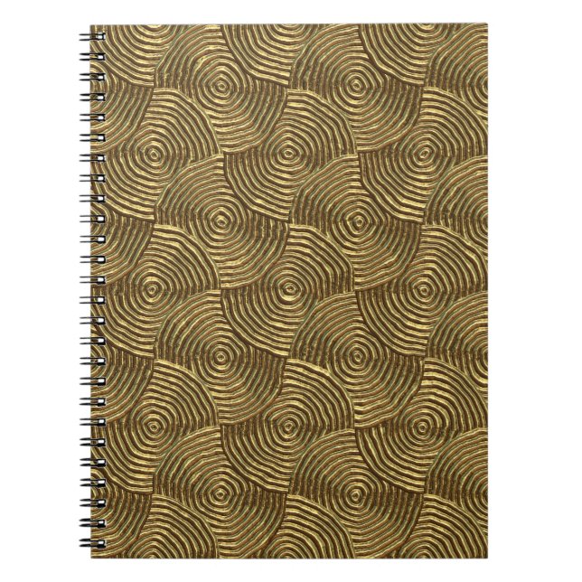 Gold Circle Texture: Abstract Seamless. Notebook (Front)