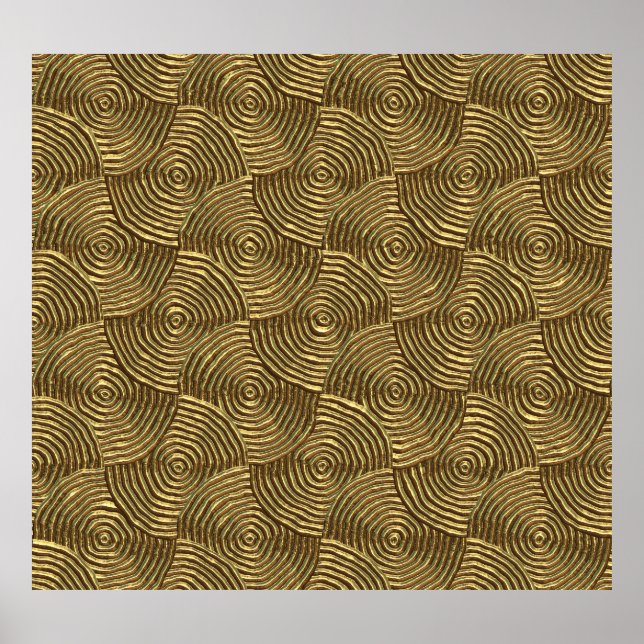 Gold Circle Texture: Abstract Seamless. Poster (Front)
