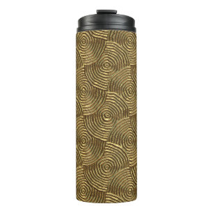 Gold Circle Texture: Abstract Seamless. Thermal Tumbler