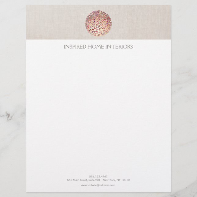 Gold Circles and Confetti Letterhead (Front)