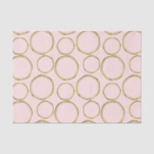 Gold Circles & Blushing Pink Modern Trendy Chic Tissue Paper