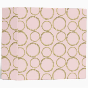 Gold Circles & Blushing Pink Modern Trendy Glam Binder