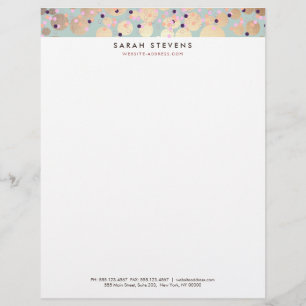 Gold Circles Colourful Confetti Beauty Salon Letterhead
