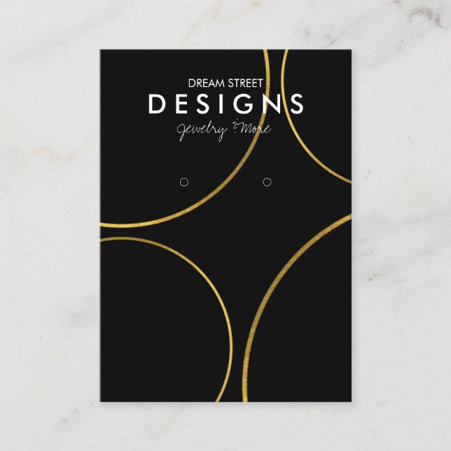 Gold Circles Geometric Earring Display Card (Front)