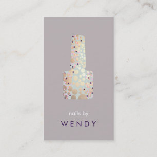 Gold Circles Polish Bottle Nail Bar Manicurist Business Card