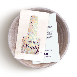 Gold Circles Polish Bottle Nail Salon Manicurist Business Card