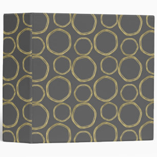 Gold Circles & Rustic Grey Modern Trendy Glam Binder