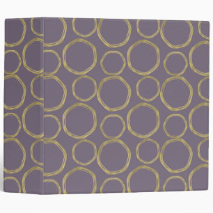 Gold Circles & Rustic Taupe Purple Modern Trendy Binder