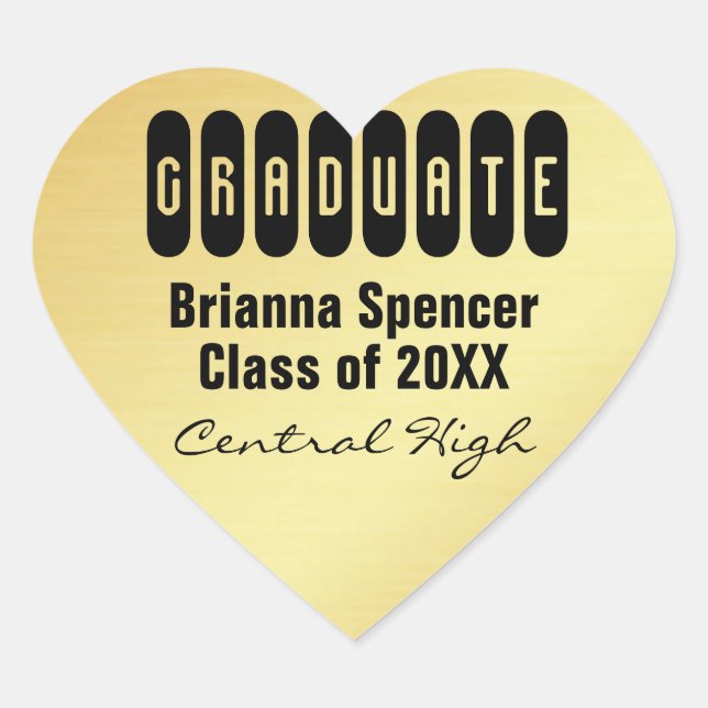 Gold Class of 2018 Heart Envelope Seal (Front)
