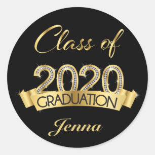 Gold Class of 2020 Graduation Sticker