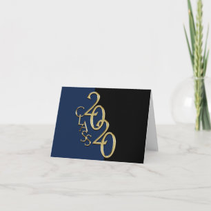 Gold Class of 2020 Graduation Thank You Card