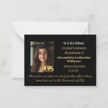 Gold Class of 2025 Graduation Faire-part Card